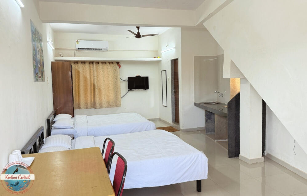 Best Family Hotel in Kankavali - Premium AC Room with 2 Queen Beds on Mumbai-Goa Highway.